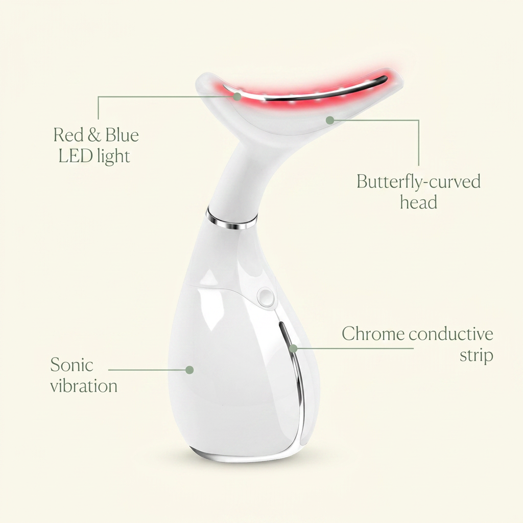 VOZA CerviLift Red & Blue LED Neck and Jaw Lifting Beauty Wand — VOZA