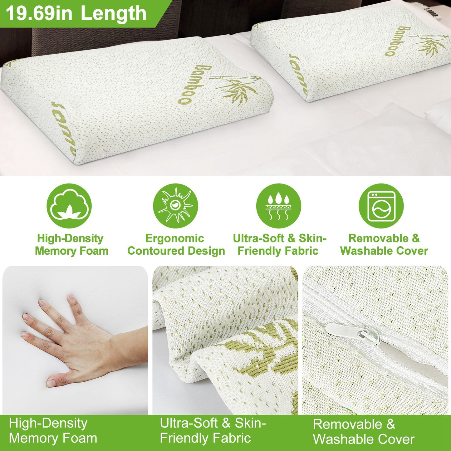 VOZA SomniCurve Memory Foam Cervical Neck Pillow