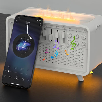 VOZA SomniCore 3-in-1 Flame Humidifier, White Noise & Sleep Light