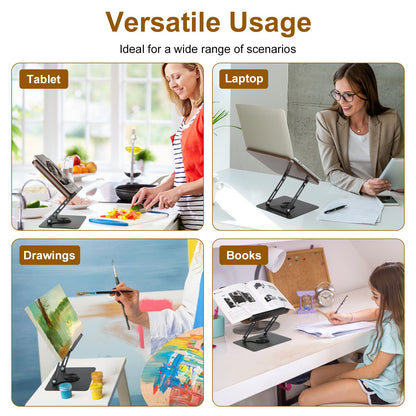 VOZA ErgoFlex Foldable Book & Tablet Stand with 360° Base