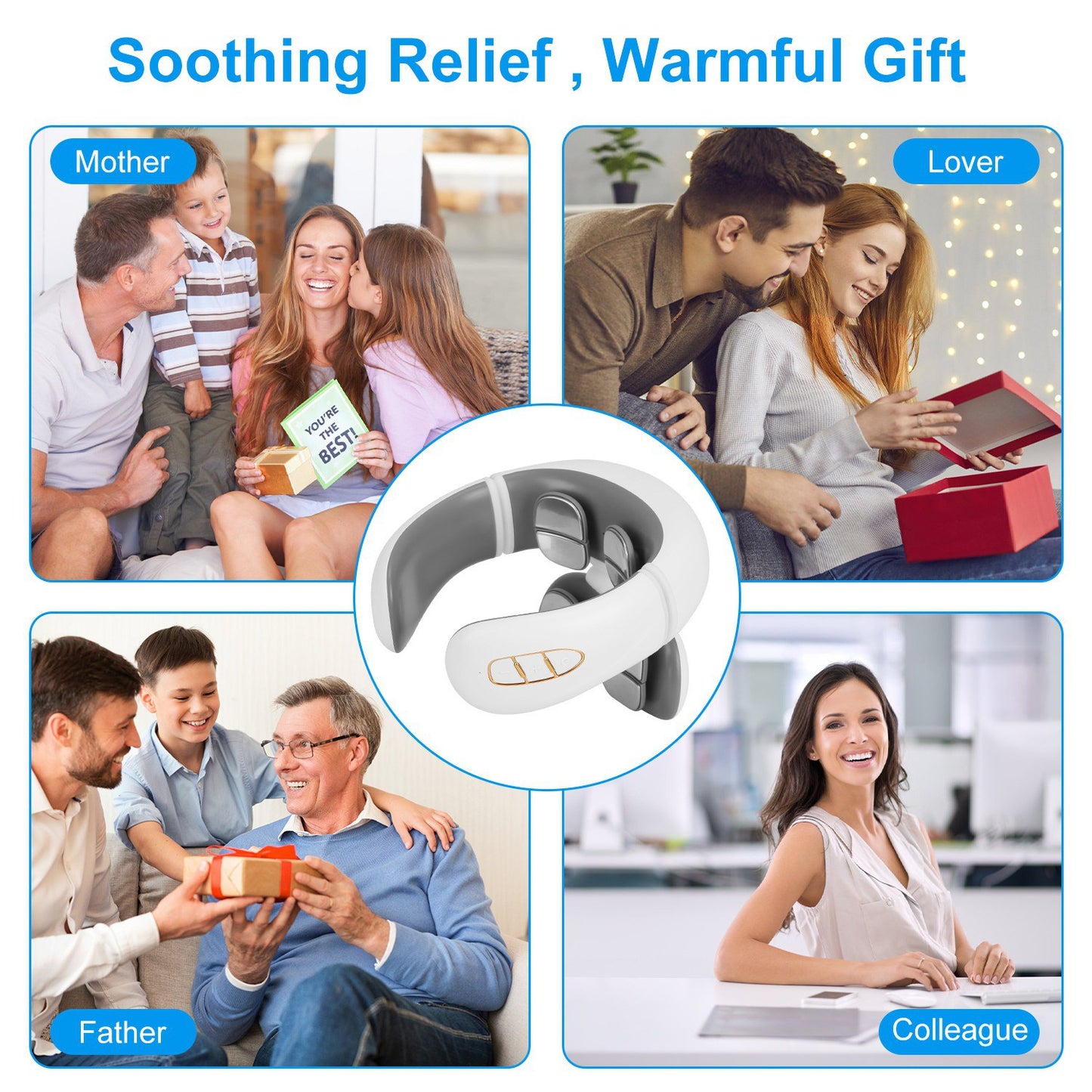 VOZA CerviSoothe Cordless EMS Neck Massager with Heat