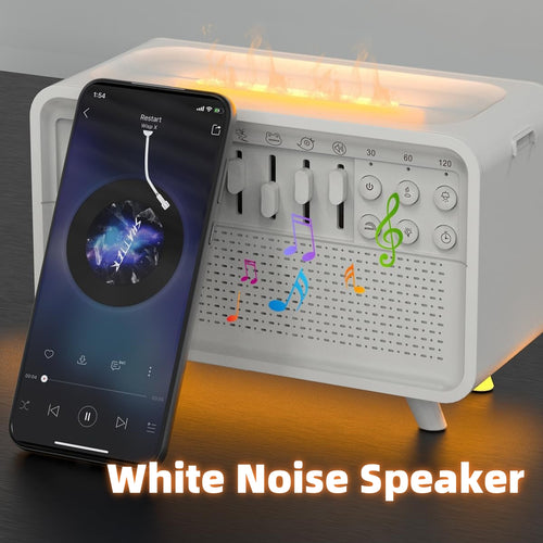 VOZA SomniCore 3-in-1 Flame Humidifier, White Noise & Sleep Light