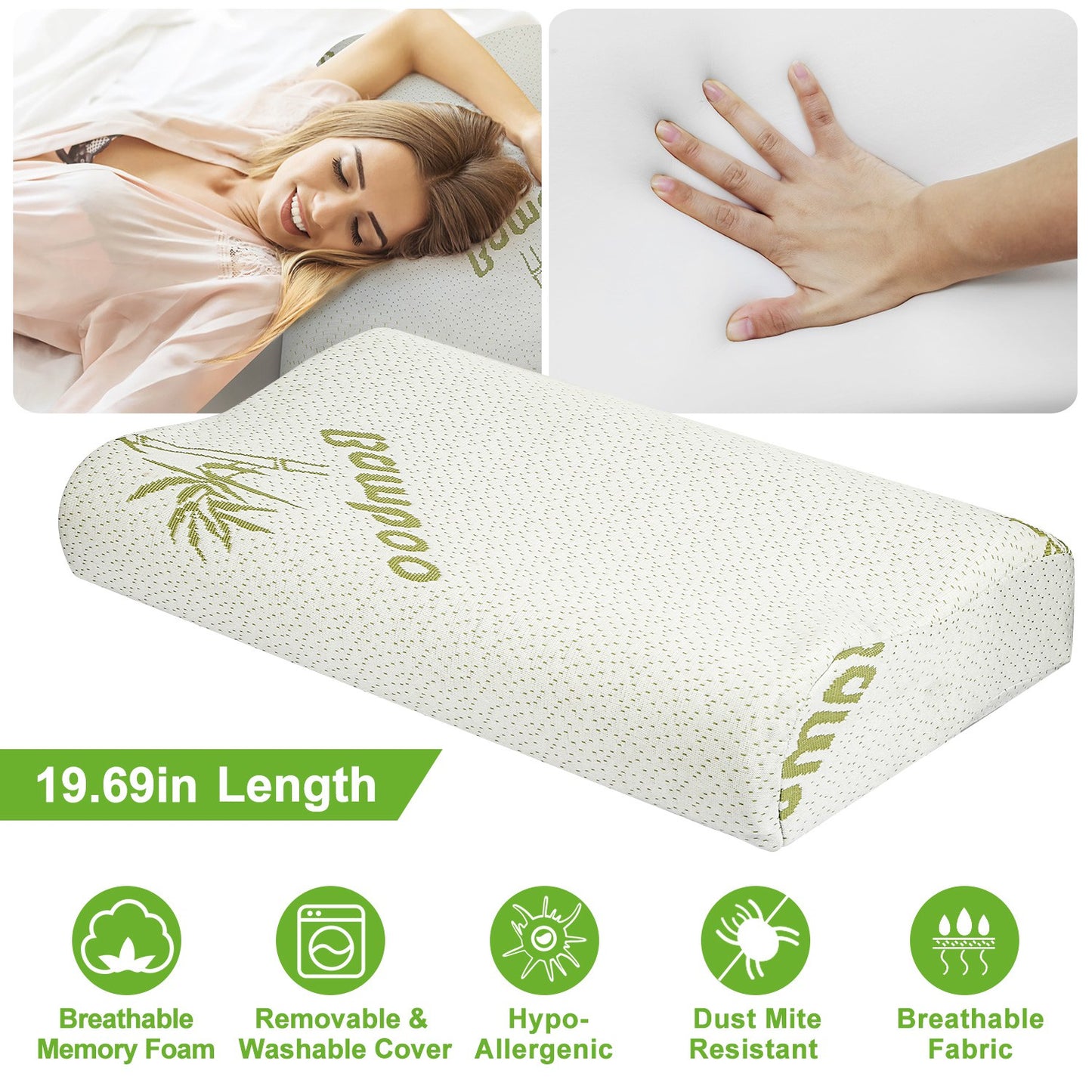 VOZA SomniCurve Memory Foam Cervical Neck Pillow