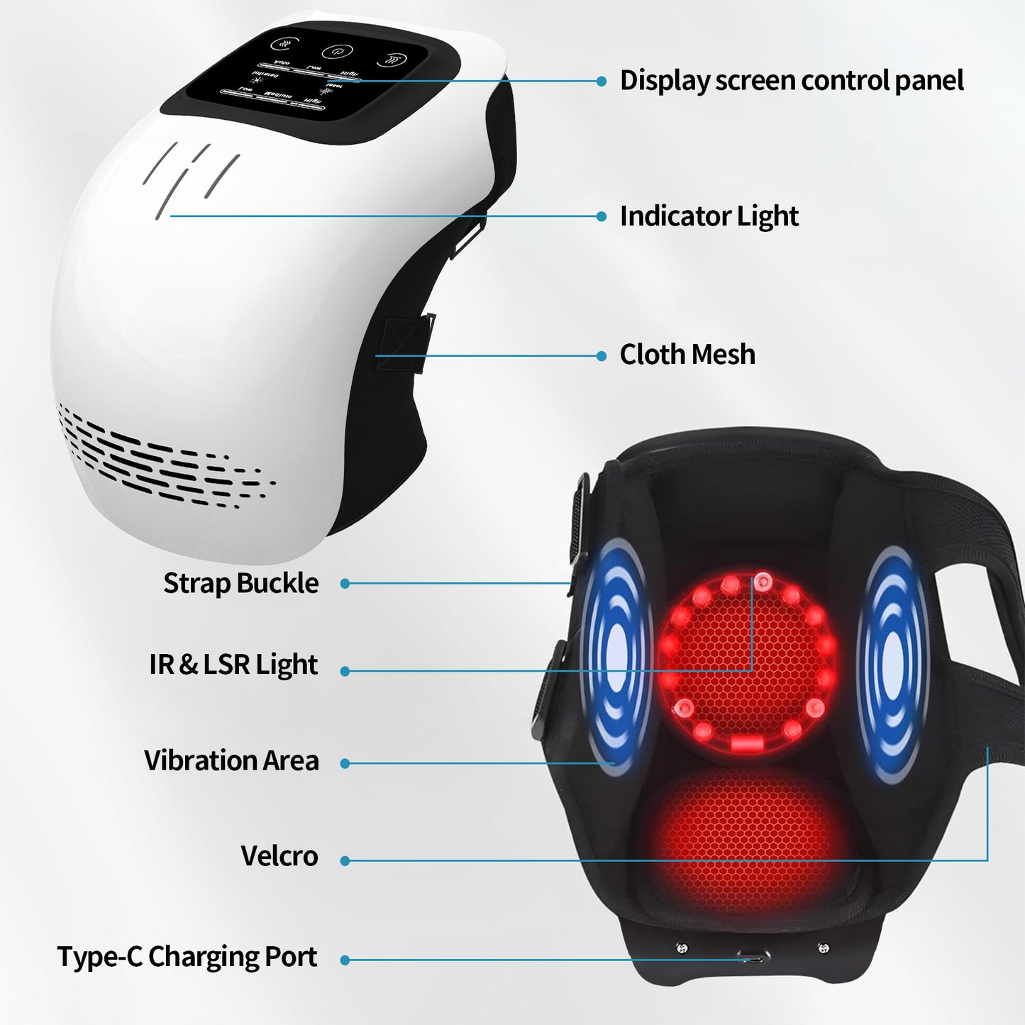 VOZA Kinex Smart Heated Knee Massager with Touchscreen