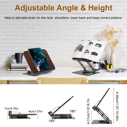 VOZA ErgoFlex Foldable Book & Tablet Stand with 360° Base