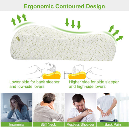 VOZA SomniCurve Memory Foam Cervical Neck Pillow