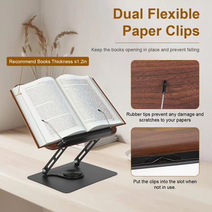 VOZA ErgoFlex Foldable Book & Tablet Stand with 360° Base