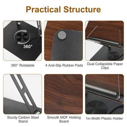 VOZA ErgoFlex Foldable Book & Tablet Stand with 360° Base