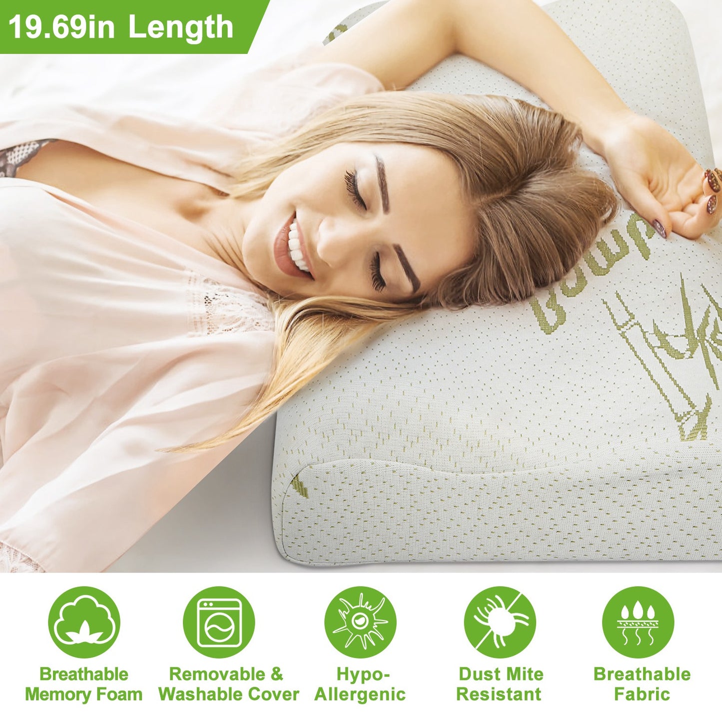 VOZA SomniCurve Memory Foam Cervical Neck Pillow
