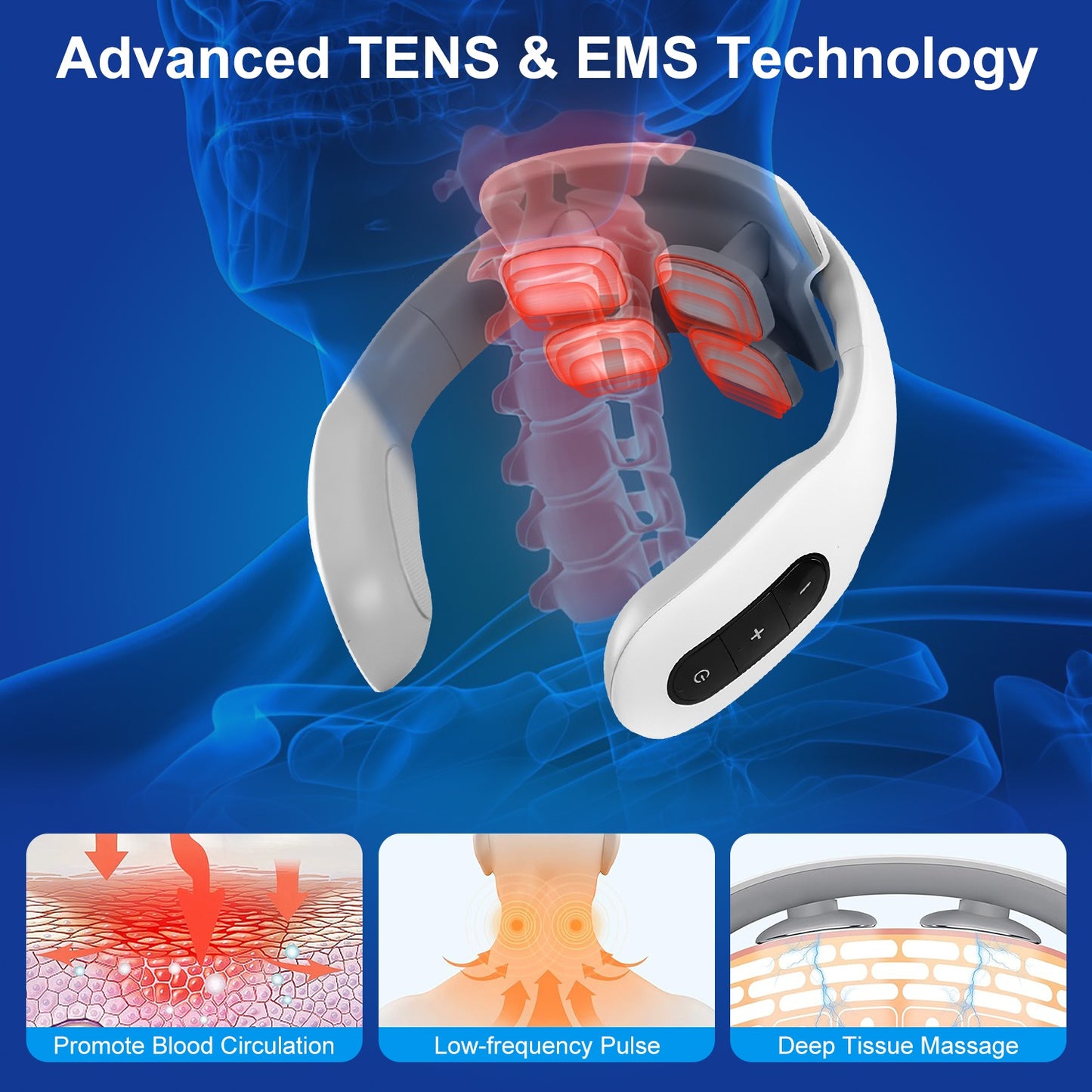 VOZA CerviSoothe Cordless EMS Neck Massager with Heat