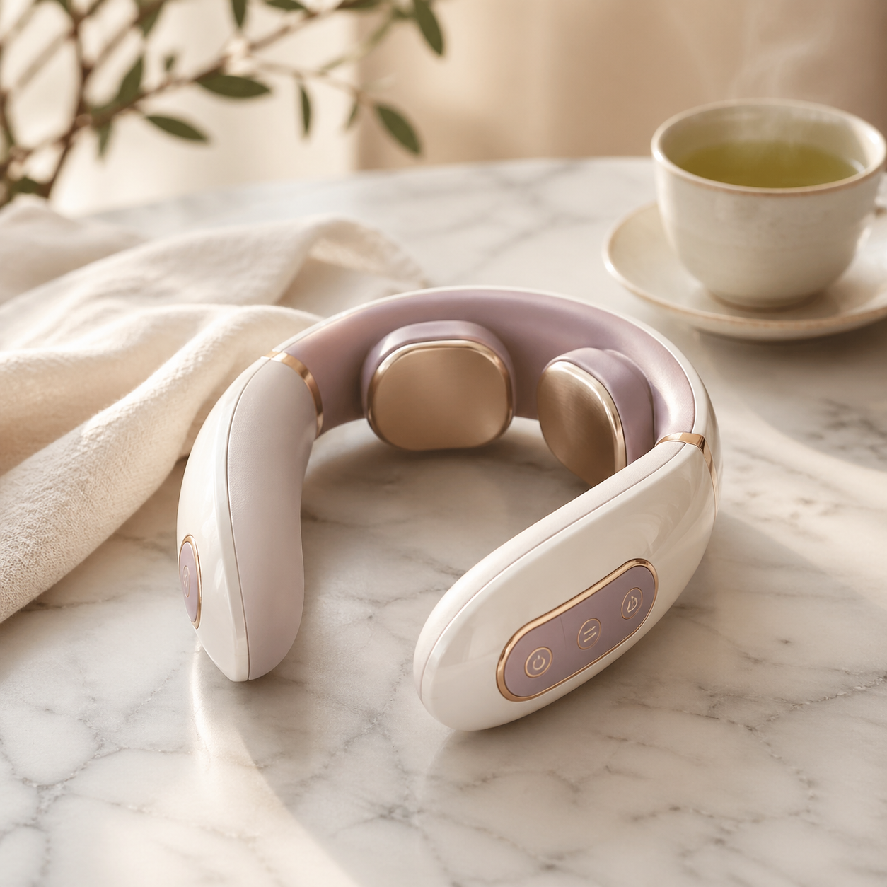 VOZA CerviSoothe cordless EMS neck massager with heat and remote