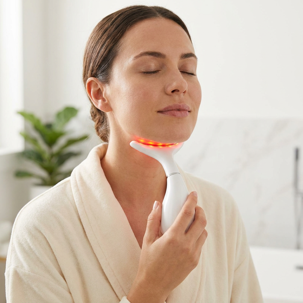 VOZA CerviLift Red & Blue LED Neck and Jaw Lifting Beauty Wand — VOZA