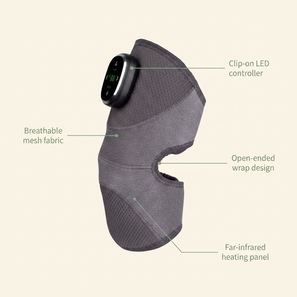 VOZA KneeSync Heated Infrared Knee Wrap with LED Controller — VOZA