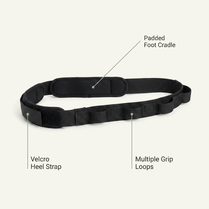 VOZA FasciaRelease Leg Stretching Strap with Padded Foot Cradle — VOZA