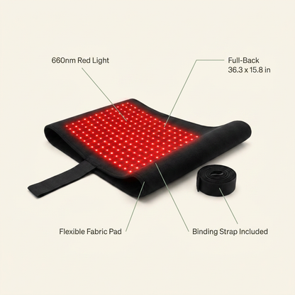 VOZA Lumos Core Full-Back Red Light Therapy Pad with Binding Strap — VOZA