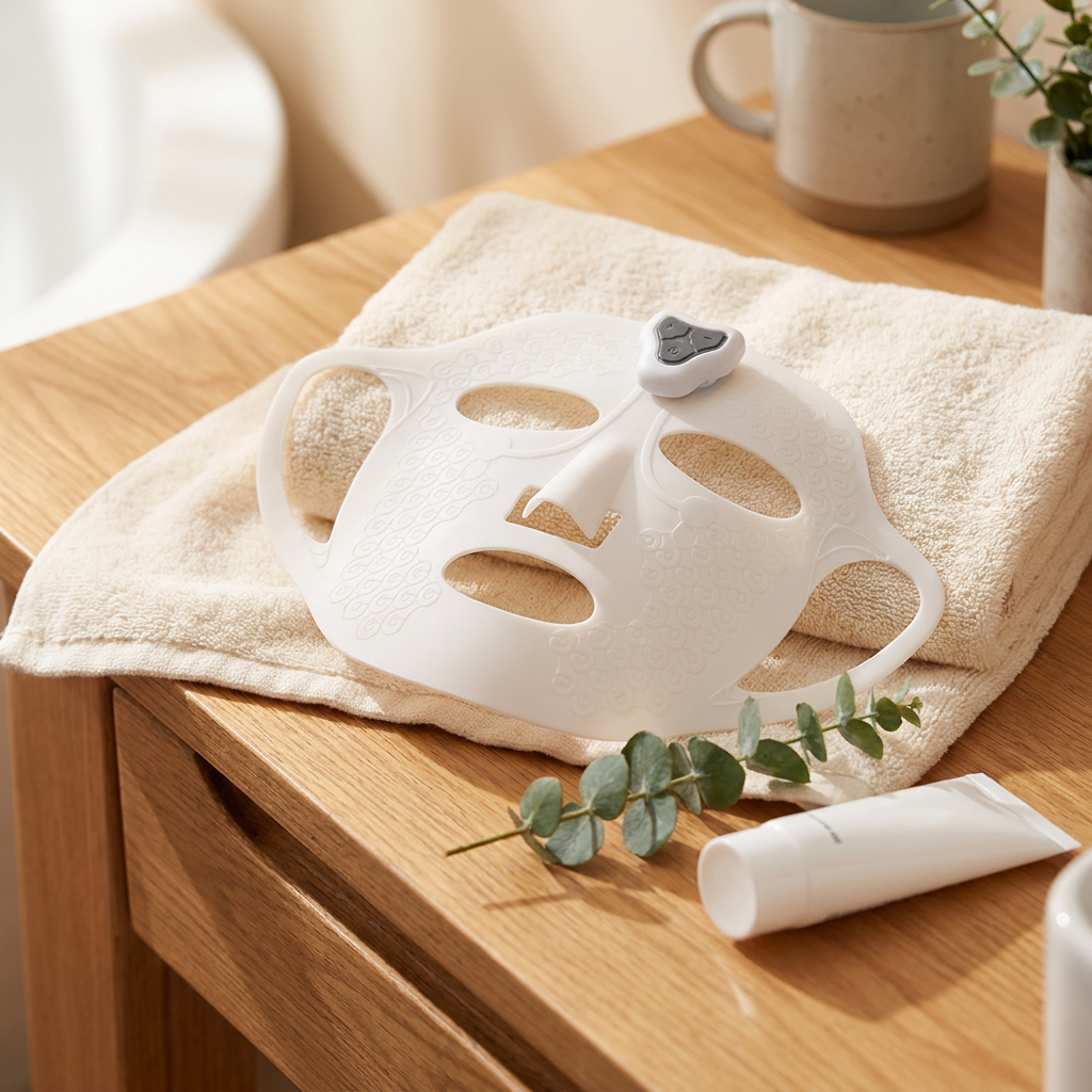 DermaSync wearable silicone EMS full-face mask — VOZA