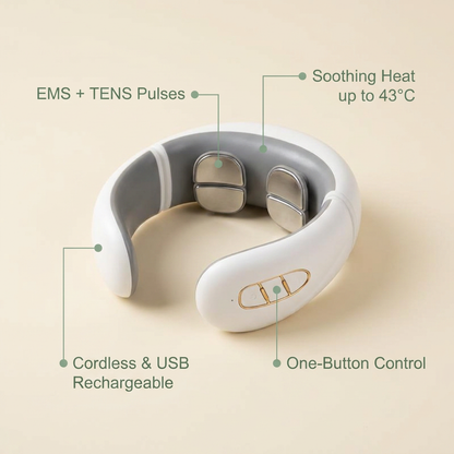 VOZA CerviSoothe Cordless EMS Neck Massager with Heat — VOZA