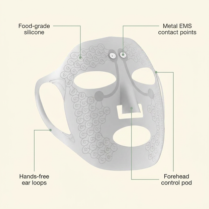 DermaSync wearable silicone EMS full-face mask — VOZA