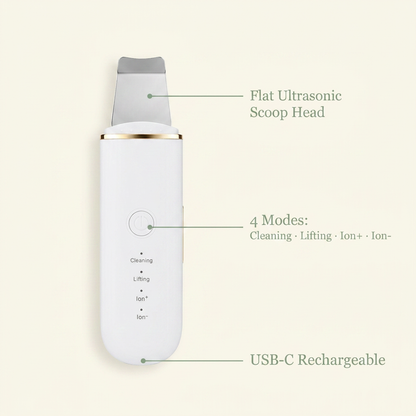 VOZA DermalResurface Ultrasonic Skin Scrubber & Ion Infusion Spatula — VOZA