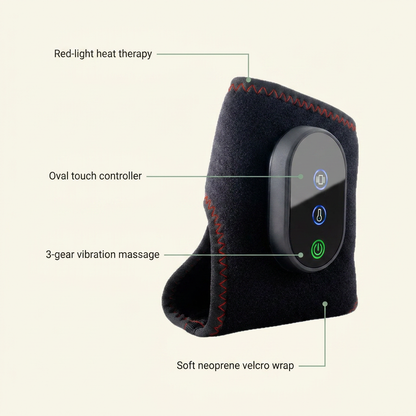 VOZA PlantarPulse Ankle Red Light Heat & Vibration Therapy Wrap — VOZA