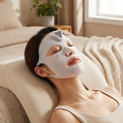 DermaSync wearable silicone EMS full-face mask — VOZA