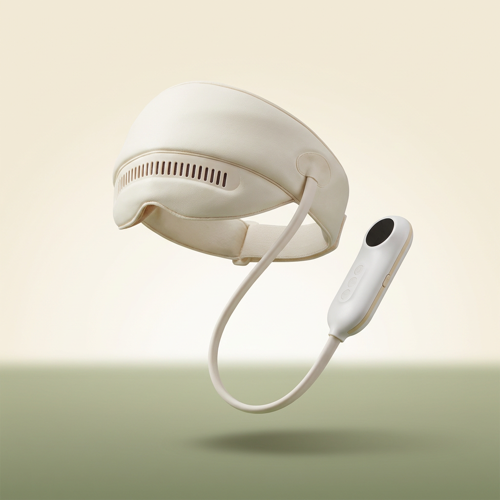 CerebroCalm airbag eye & forehead massager with corded remote — VOZA
