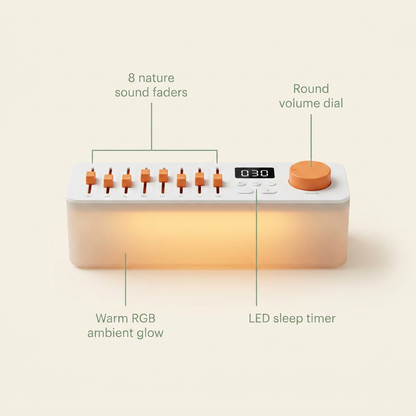 VOZA SomniSlide White Noise Sound Machine with 11+1 RGB Light Modes — VOZA