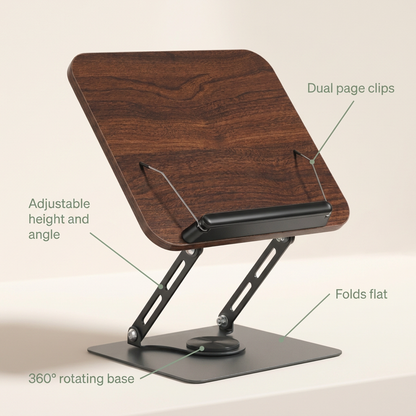 VOZA ErgoFlex Foldable Book & Tablet Stand with 360° Base — VOZA