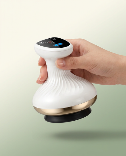 VOZA ThermaGlide dome massager held in hand for size